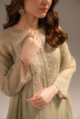 3 Piece Emboss Net Embroidered (FL0055)